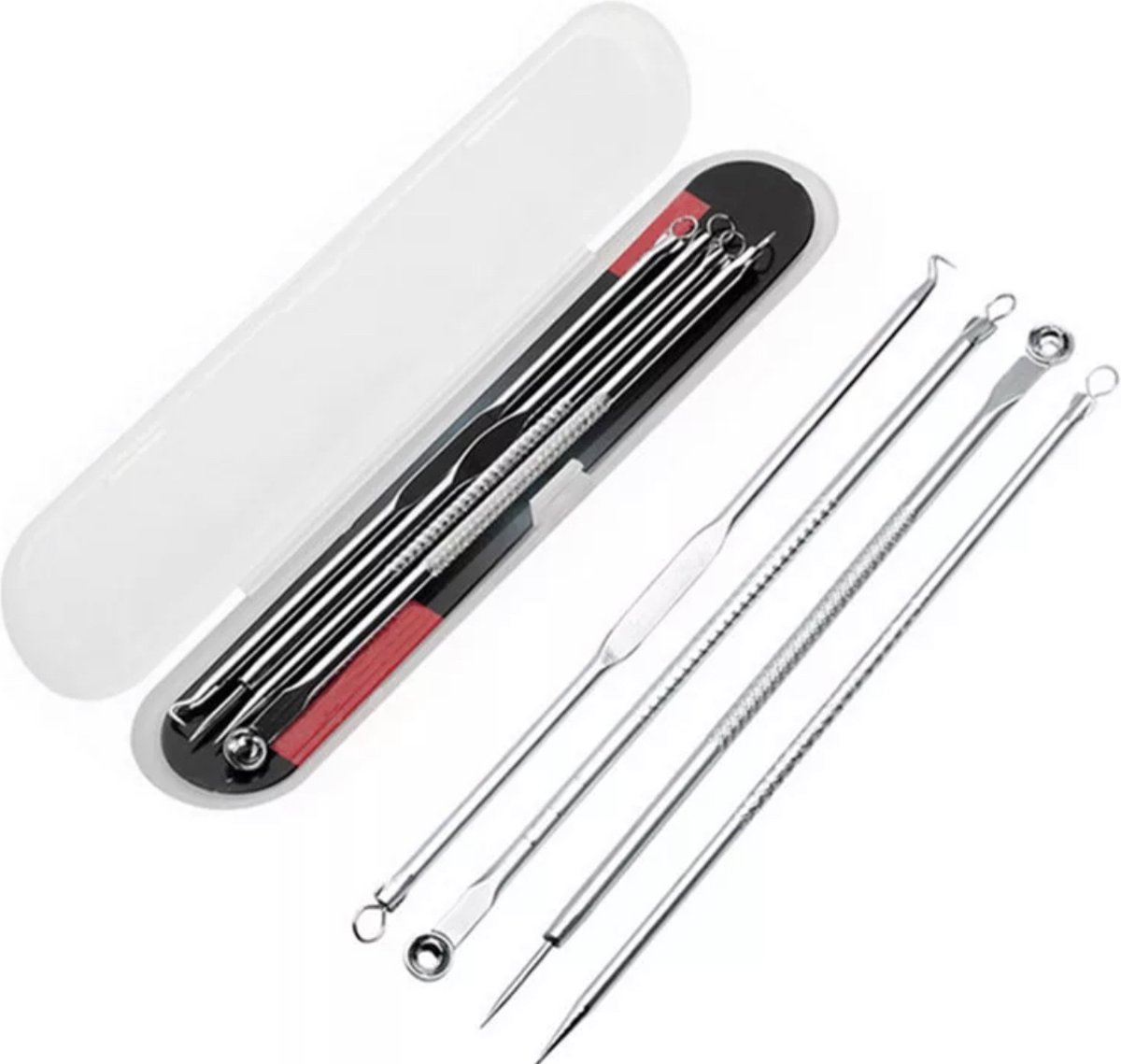 Goedkoopste Without Lemon - Professionele 4 Delige Mee-eters & Acne Verwijderen Set - Blackhead Killer - Remover Comedonenlepel - Puisten verwijderaar - Comedonendrukker - Mee-eter Lepel - handige opbergbak