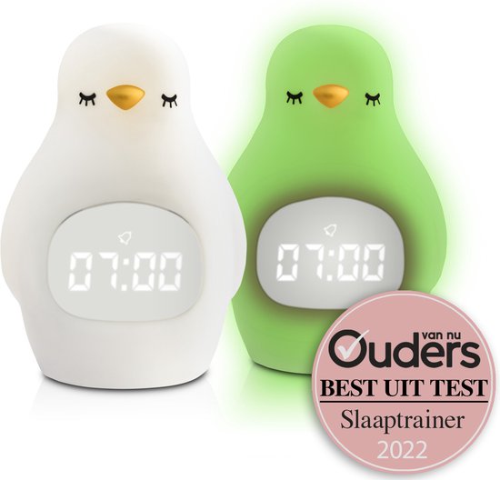 Luvion Pinguïn - Kinderwekker - Met nachtlamp functie en wekker timer