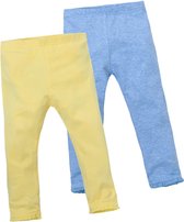 Minikidz - 2-pack Meisjes Leggings - Geel & Blauw - Maat: 2-3 jaar