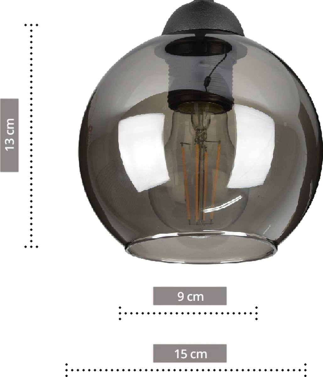 Led Rookglas Bol Hanglamp Smoking Glass - 2-lichts - Smoke Glas - 2 bollen - Rookglas ...