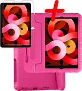 iPad Air 5 Hoes Kinderhoes Met Screenprotector - iPad Air 5 Screenprotector Glas - Kindvriendelijke iPad Air 2022 Cover Kids Case Roze