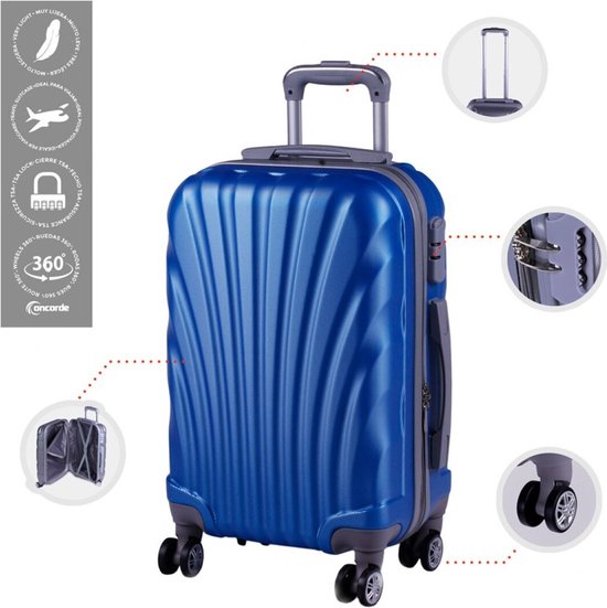 Wissen bewaker Document Cabine trolley koffer met zwenkwielen 33 liter inhoud - kleur blauw -  Handbagage... | bol.com