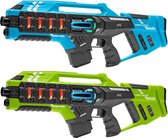 Light Battle Connect Laser game set - 2x Mega Blaster Blauw/Groen - Speelgoed laserguns met unieke Anti-Cheat functie - lasergame set voor kinderen