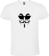 Wit T shirt met print van " Vendetta " print Zwart size XS