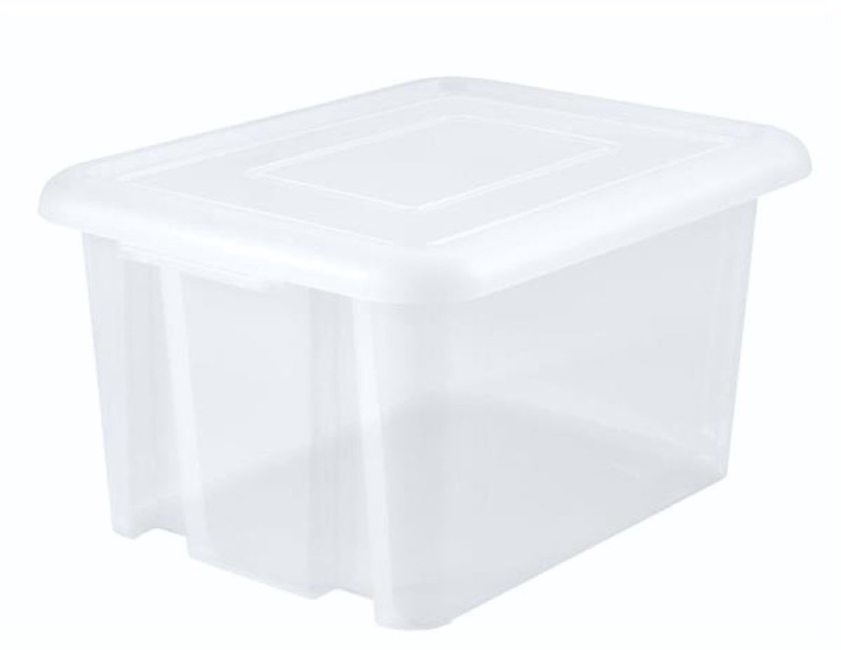 EDA Opbergbox 80L - wit - stapelbaar - L56 x B50 x H36 cm - kunststof - Bak/doos met deksel