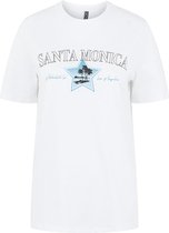 Pieces T-shirt Pcverona Ss Tee Bc 17123769 Bright White/big Print Dames Maat - M