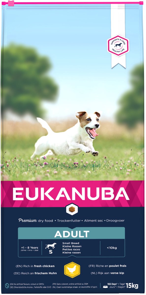 15kg Adult Small Breed Kip Eukanuba Hondenvoer