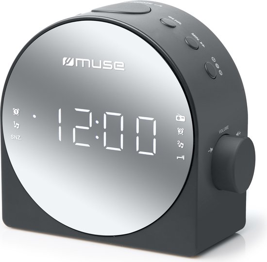 Muse M-186CMR - Radio-réveil numérique élégant avec grand écran miroir