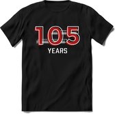 104 Years - Feest kado T-Shirt Heren / Dames - Rood / Grijs - Perfect Verjaardag Cadeau Shirt - grappige Spreuken, Zinnen en Teksten. Maat M