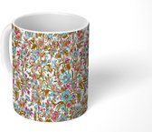 Mok - Koffiemok - Patronen - Bloemen - Vintage - Mokken - 350 ML - Beker - Koffiemokken - Theemok
