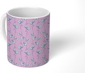 Mok - Koffiemok - Bloemen - Pastel - Patroon - Mokken - 350 ML - Beker - Koffiemokken - Theemok