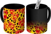 Magische Mok - Foto op Warmte Mokken - Koffiemok - Neon - Bloemen - Cheetah - Patronen - Magic Mok - Beker - 350 ML - Theemok