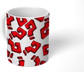 Mok - Koffiemok - Pubers - Patronen - Rood - Mokken - 350 ML - Beker - Koffiemokken - Theemok