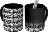 Magische Mok - Foto op Warmte Mokken - Koffiemok - Tiener - Skull - Zwart - Patronen - Magic Mok - Beker - 350 ML - Theemok