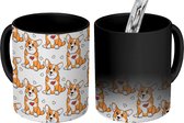 Magische Mok - Foto op Warmte Mokken - Koffiemok - Hond - Hart - Patronen - Jongen - Magic Mok - Beker - 350 ML - Theemok