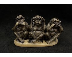 Mini Horen zien en zwijgen aapjes 3cm Uniek !