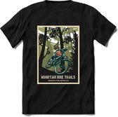 Mountainbike Trails | TSK Studio Mountainbike kleding Sport T-Shirt | Groen | Heren / Dames | Perfect MTB Verjaardag Cadeau Shirt Maat 3XL