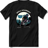 Skill Academy | TSK Studio Mountainbike kleding Sport T-Shirt | Blauw - Paars | Heren / Dames | Perfect MTB Verjaardag Cadeau Shirt Maat S