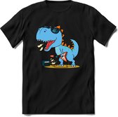 Dino Kinder T-Shirt Jongens / Meisjes  -  Leuk Dinosaurus Cadeau Shirt - grappige Spreuken, Zinnen en Teksten. Maat 122/128