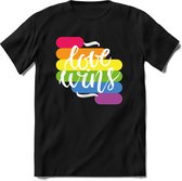 Love Wins | Pride T-Shirt Heren - Dames - Unisex | LHBTI / LGBT / Gay / Homo / Lesbi |Cadeau Shirt | Grappige Love is Love Spreuken - Zinnen - Teksten Maat M