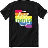 Love Wins | Pride T-Shirt Heren - Dames - Unisex | LHBTI / LGBT / Gay / Homo / Lesbi |Cadeau Shirt | Grappige Love is Love Spreuken - Zinnen - Teksten Maat XL