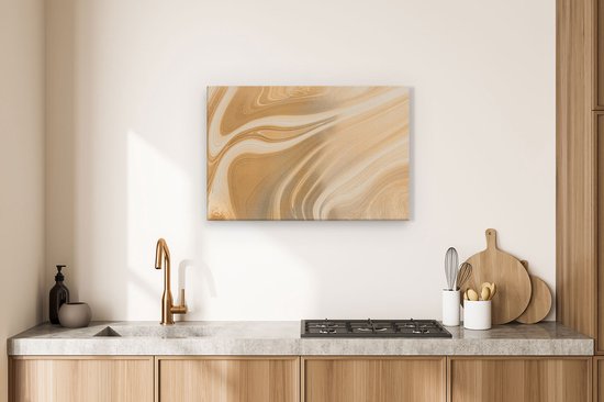 Artaza Canvas Schilderij Abstracte Kunst - Marmer Goud - 90x60 - Foto Op Canvas - Canvas Print - Muurdecoratie