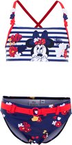 Meisjes Bikini - Minnie Mouse - Flower - Blauw/Wit - Maat 4 jaar (104 cm)