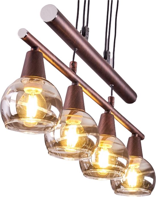 Moderne Led Hanglamp,hanglamp LED brons, 4-lamps ,Vintage Led Hanglamp,Scandinavisch  Led Hanglamp,Boho-stijl   Led Hanglamp,eetkamer Led Hanglamp,keuken Led Hanglamp,slaapkamer Led hanglamp,woonkamer Led Hanlamp,