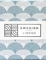 Swedish Linens - Hoeslaken RAINBOWS Muted Blue - 40x80x12