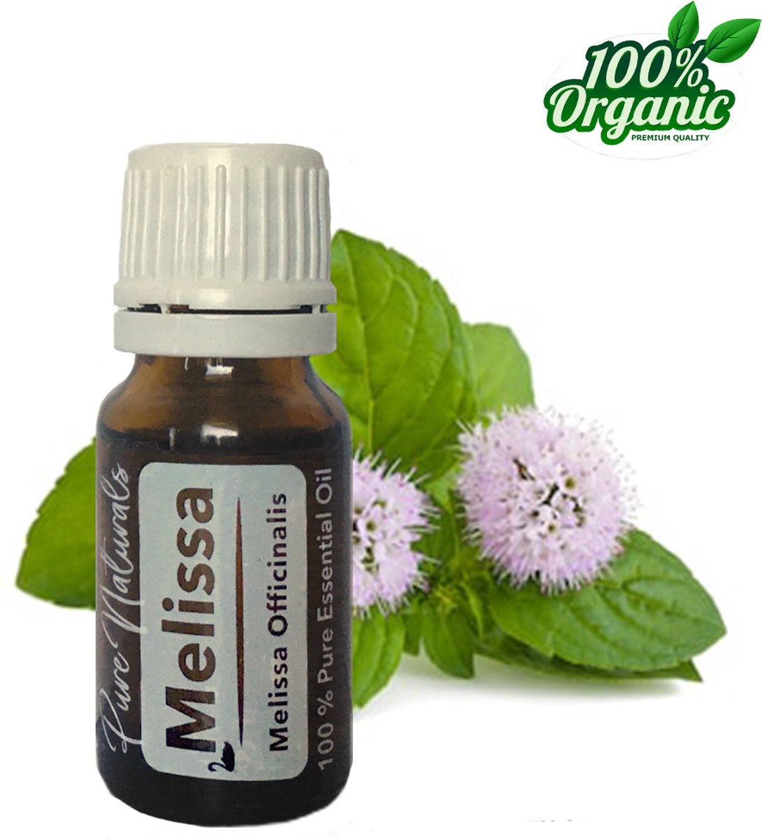 Goedkoopste Melisse etherische Olie 10 ml | Melissa Oil | 100 PUUR | Bio | Essentiële olie Aromatherapie | Olie diffuser | Pure Naturals