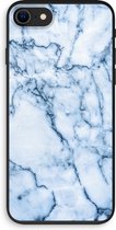 Case Company® - iPhone 8 hoesje - Blauw marmer - 100% Biologisch Afbreekbaar - Duurzaam - Biodegradable Soft Case - Milieuvriendelijke Print op Achterkant - Zwarte Zijkanten - Bescherming Ove