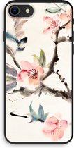 Case Company® - iPhone 8 hoesje - Japanse bloemen - 100% Biologisch Afbreekbaar - Duurzaam - Biodegradable Soft Case - Milieuvriendelijke Print op Achterkant - Zwarte Zijkanten - Bescherming 