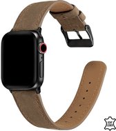 Q-DESYN® Apple Watch bandje - Leer - 38 mm - 40 mm - 41 mm - Koffie