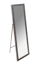 Atmosphera - Staande Spiegel Marmer Look - Zwart - 125 x 30 cm - Passpiegel  - Visagie spiegel