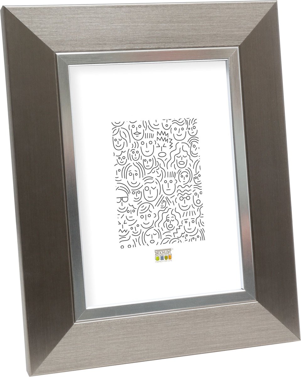 Deknudt Frames fotolijst S41ND1 - zilver met zilverbies - 24x30 cm