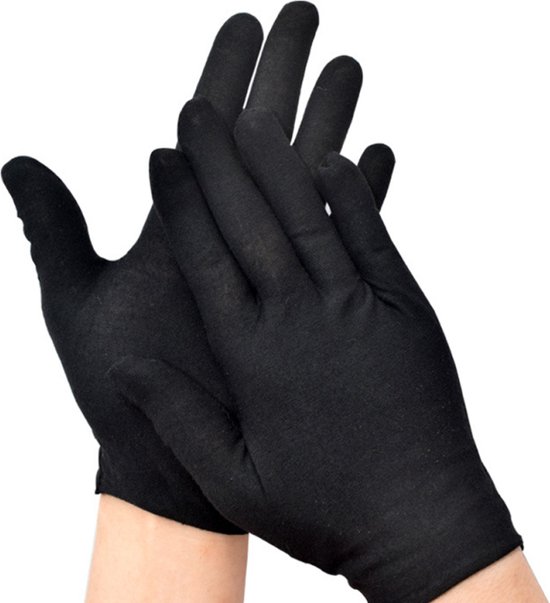 18Stuks/9Paar Zwarte Katoenen Handschoenen Arbeid Handschoenen Voor  Sieraden... | bol