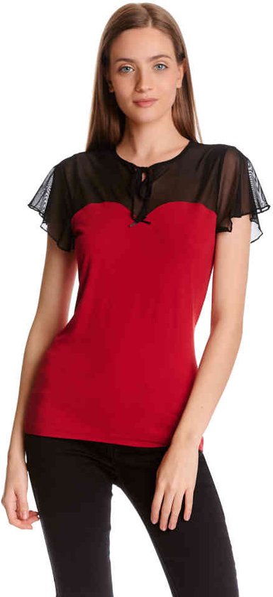 Pussy Deluxe - Red Lovely Chic Top - L - Rood