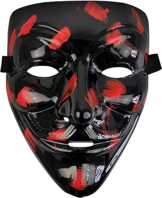 Face Mask – Anonymous Masker – Zwart met Bloed Vegen | bol.com