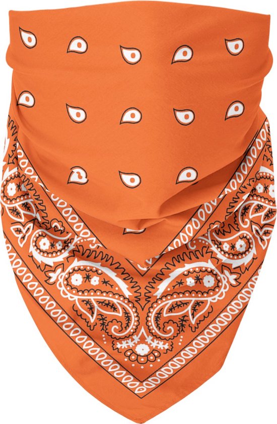 2x Bandana Oranje - Carnaval - Hoofddoek - 55x55 cm van Merkloos — afbeelding 5