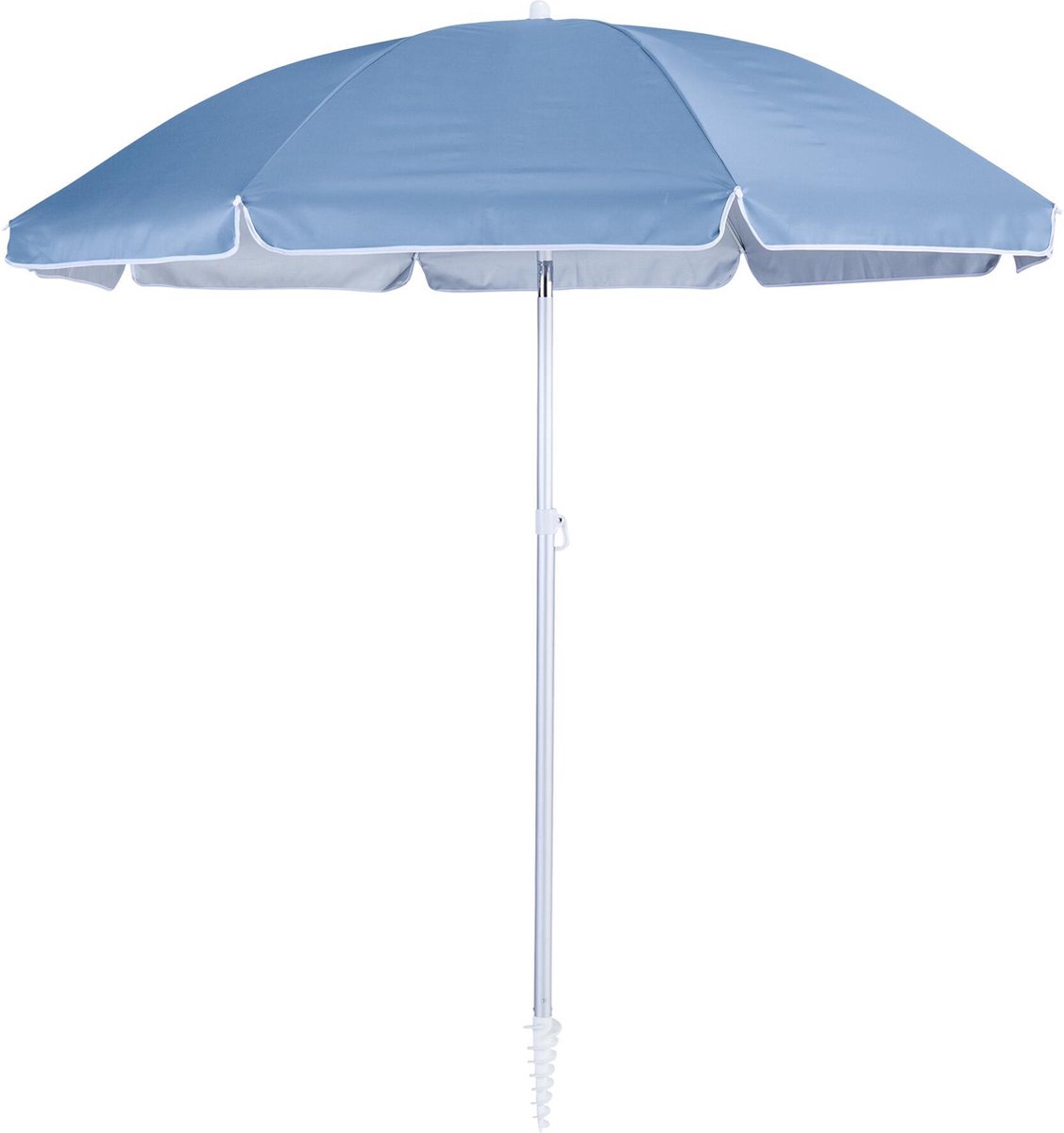 NATERIAAL - Parasol VALI - Ronde parasol - ø 200 cm - 3.14 m² - 95% UV-bescherming - Kantelbaar - Met transporttas - Aluminium - Polyester - Blauw