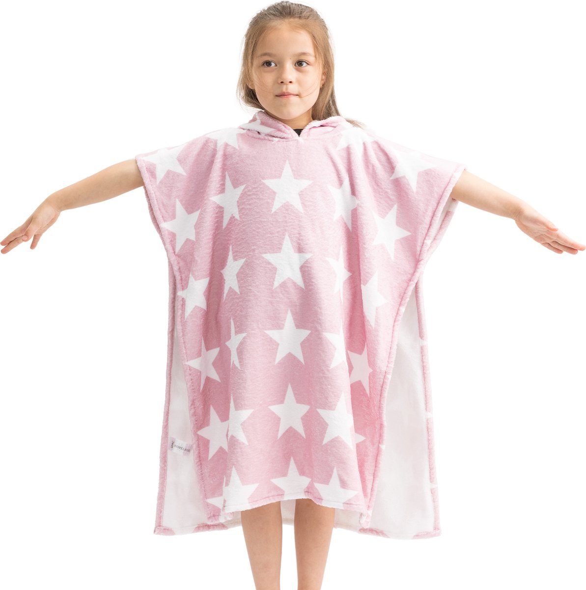 HOMELEVEL badstof poncho voor kinderen - Badponcho voor jongens en meisjes - Met capuchon - Strandponcho van zachte stof