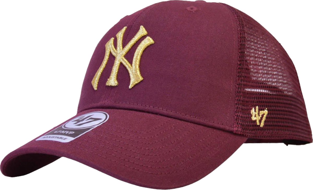 47 Brand MLB New York Yankees Branson Cap B-BRMTL17CTP-KM, Unisex, Kastanjebruin, Pet, maat: One size