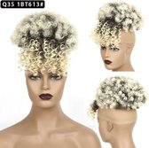 Afro High Buns with Bangs - Blond