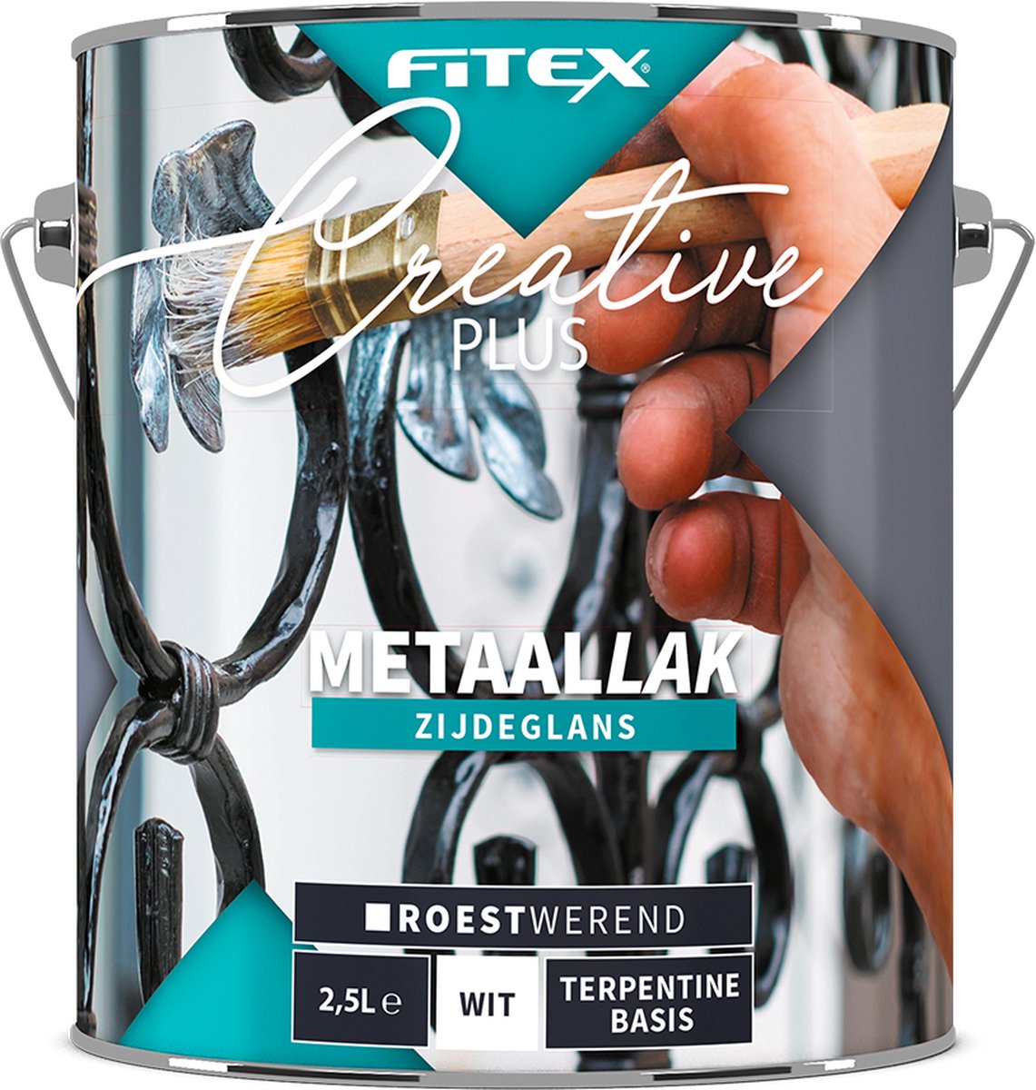 Fitex Creative+ Metaallak Zijdeglans - Lakverf - Dekkend - Binnen en buiten - Terpentine basis - Zijdeglans