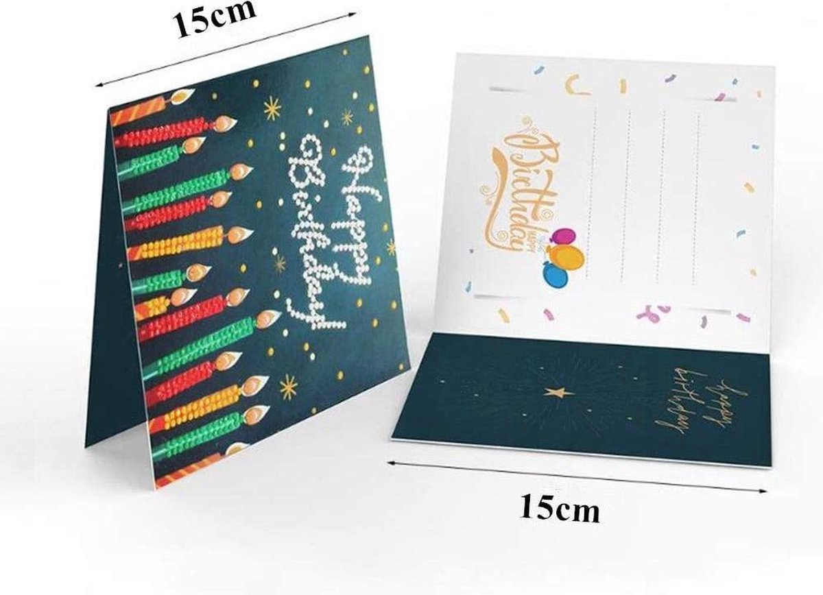 Diamond Painting Wenskaarten - Set van 12 kaarten - Hobbypakket — afbeelding 4