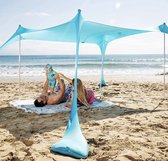 SUN NINJA Pop Up Beach Tent Sun Shelter UPF50+ met zandschep, grondharingen en stabiliteitstokken, buiten schaduw voor kampeerreizen, vissen, achtertuin plezier of picknicken