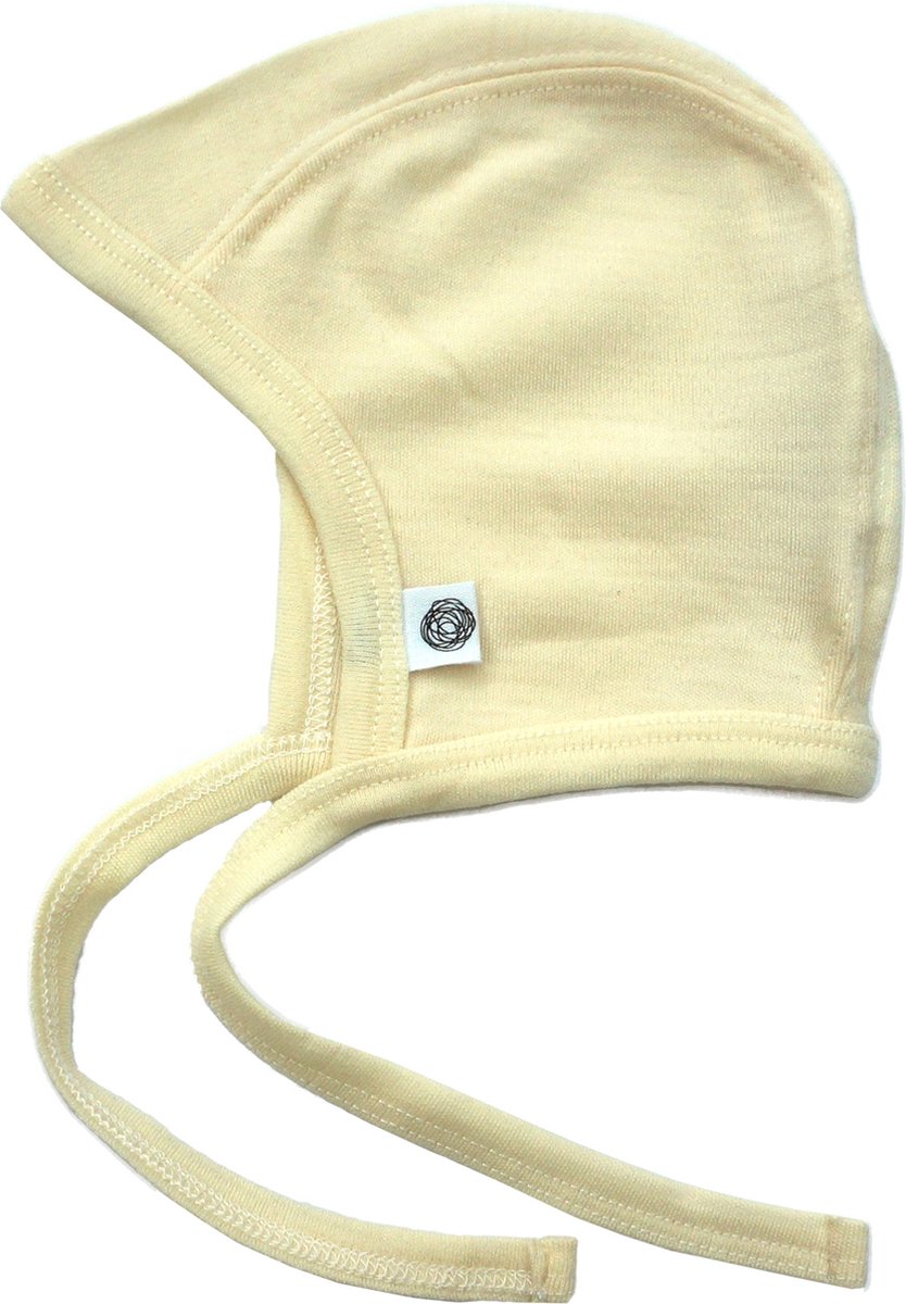 Baby wollen strikmuts – merinowol – naturel 62