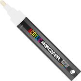 MTN Acrylic Marcador - Verfstift - medium punt van 2 mm - permanent - Wit