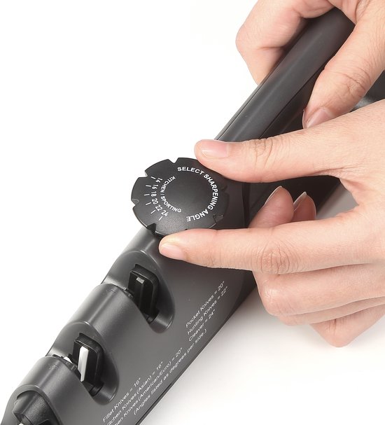 PAUDIN Aiguiseur de Couteaux Professionnel - Acier à Aiguiser - 3 Supports - Convient à tous les types d'acier