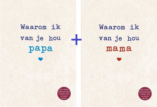 Boek - Set van 2 | Hardcover | Waarom ik van je hou papa | Waarom ik